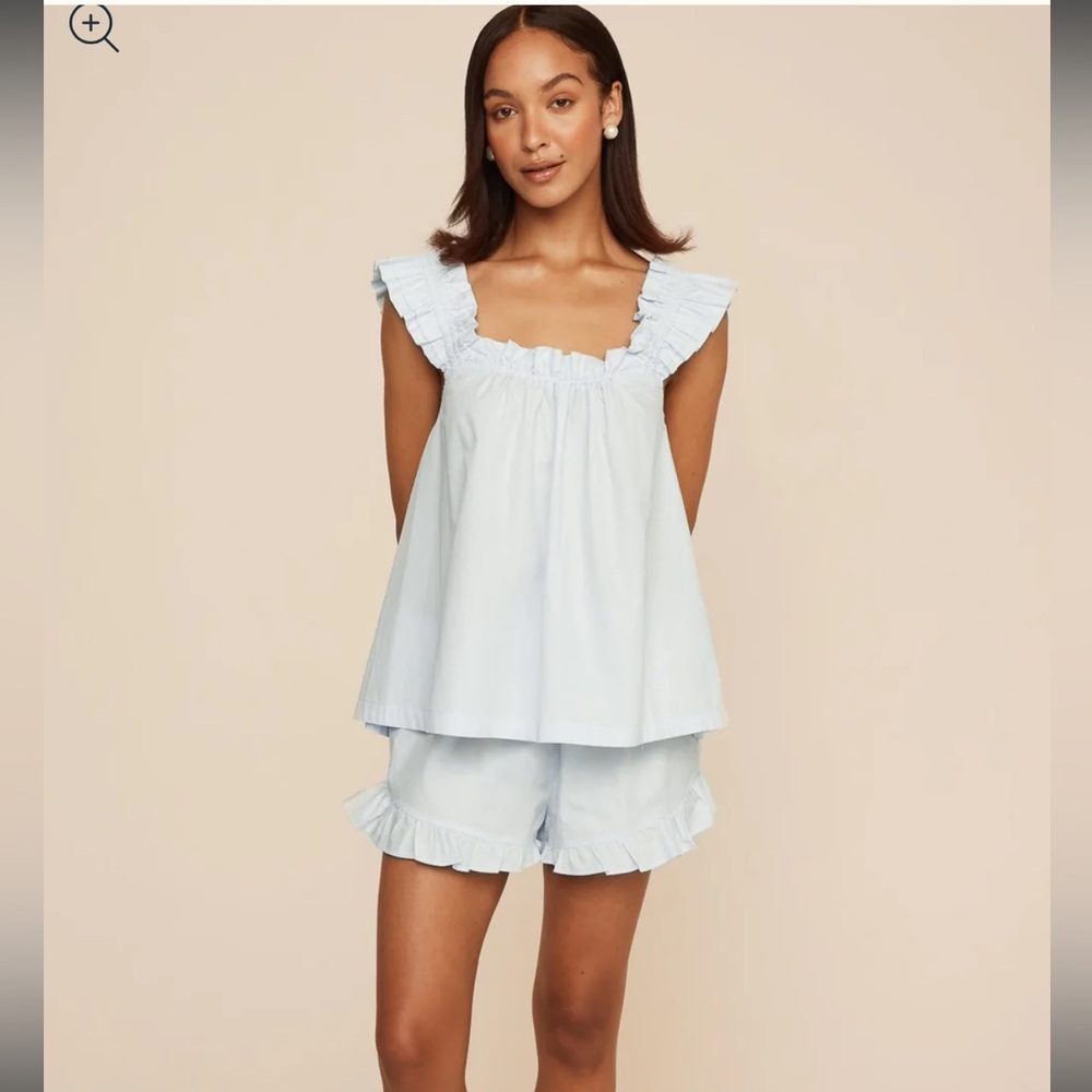 Piyama Nicolette Sleep Set - Cotton - Baby Blue